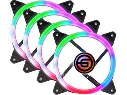 Набор RGB 12RR4-4шт GINZZU Комплект из 4 Вентиляторов LED 12RR4