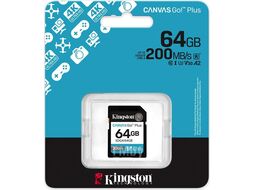 Карта памяти SDXC 64GB SDG4/64GB Kingston Canvas Go Plus, UHS-I (класс U3), V30, чтение: 200 МБ/с
