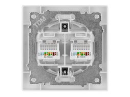 Розетка компьютерная двойная RJ45 белая "Сенеж" TDM SQ1816-0044