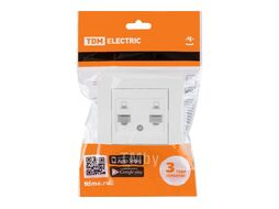 Розетка компьютерная двойная RJ45 белая "Сенеж" TDM SQ1816-0044