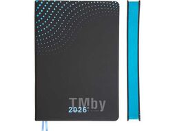 Ежедневник 2026 В6 "Duo" 120*170 мм, 336 стр, бел.бум., перф., тв.обл., ЧЕРНЫЙ С ГОЛУБЫМ deVente 2233632