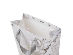 Пакет подарочный 26х32,4х13см бумажный "CARRARA.WHITE",210 г/м2,фольгир.,матовая ламинация Bruno Visconti 2-852/01