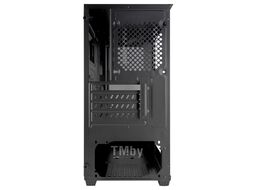 Корпус CL580 GINZZU mATX, 2*USB2 + 1*USB3, стекло, сетка, бп снизу, GPU до 305мм, кулер до 160мм, черный