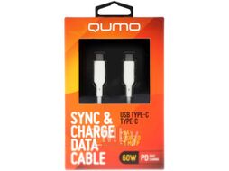 Кабель Type-C на Type-C, силиконовый, 1м, 3A, 60W, PD (белый) QUMO Q32965