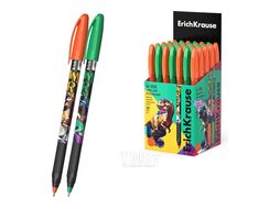 Ручка шариковая "U-108 Stick&Grip Dino Art", 1.0мм, игольч. узел, одноразовая, синяя Erich Krause 63109