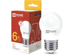 Лампа светодиодная LED-ШАР-VC 6Вт 230В Е27 3000К 570Лм INhome 4690612020525
