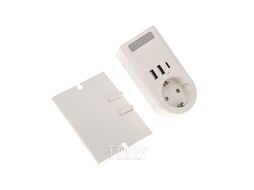 Адаптер USB многофункциональный (2хUSB-A, USB-С, розетка 220-250В) с подсветкой и подставкой для телефона REXANT 11-1270