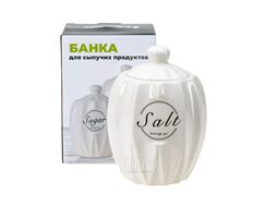 Банка для сыпучих продуктов керамическая "salt" 700 мл/11,3*11,3*15,6 см Fresca QC24B179SA