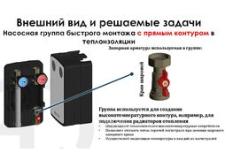 Насосная группа быстрого монтажа с прямым контуром 1 1/2" в теплоизоляции (циркуляционный насос в комплект не входит) AQUALINK СС02860