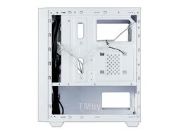 Корпус CL640 GINZZU White, mATX, 2*USB2 + 1*USB3, 4fan*120мм в комплекте, сетка на передней панели, стекло, бп снизу, Белый