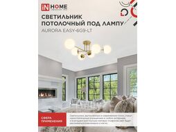 Светильник потолочный под лампу AURORA EASY-6G9-LT 6xG9 матовые плафоны, латунный корпус INhome 4690612062792