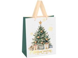 Пакет подарочный НОВОГОДНИЙ 18х23х10см "Christmas mood", фольга, матовая ламинация Meshu MS_61669