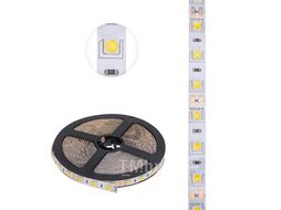 Лента светодиодная 12В, SMD5050, 14,4Вт/м, 60 LED/м, 2700К, 10мм, 5м, для БП с клеммами, IP65 Lamper 141-2028
