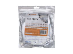 Лента светодиодная 12В, SMD5050, 14,4Вт/м, 60 LED/м, 2700К, 10мм, 5м, для БП с клеммами, IP65 Lamper 141-2028