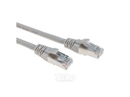 Патч-корд S/FTP, CAT 6A (10G), RJ45-RJ45, 28AWG, LSZH, серый, 1м REXANT 02-0390-1