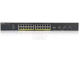 Коммутатор Smart L3 Lite PoE+ NebulaFlex XGS1935-28HP, rack 19", 24xGE PoE+, 4xSFP+, бюджет PoE 375 Вт ZyXEL XGS1935-28HP-EU0101F