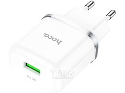 Сетевое зарядное устройство N3, 1хUSB-А, 3А, белый Hoco 6931474729354