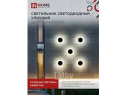 Светильник уличный светодиодный ДБУ HALO-R1530BL 15Вт 3000К IP54 150x50мм круглый черный INhome 4690612056128