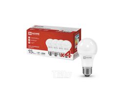 Лампа светодиодная LED-A60-VC 4PACK 15Вт 230В Е27 4000К 1430Лм (4шт./упак) INhome 4690612047683