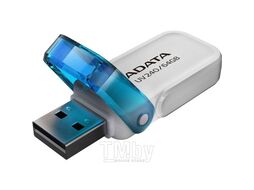 Флэш накопитель 64Gb AUV240-64G-RWH ADATA UV240, USB 2.0, раскладной корпус, пластик, белый/синий