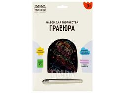 Набор для детского творчества - Гравюра малая с эффектом мультицвет "Волшебница" Три совы GA5_49952