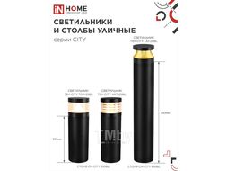 Светильник уличный светодиодный на столб ТБУ-CITY LID-25BL 25Вт 3000/4000/6500К 90x120мм черный IP54 INhome 4690612062600