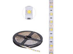Лента светодиодная 12В, SMD5050, 14,4Вт/м, 60 LED/м, 4000К, 10мм, 5м, для БП с клеммами, IP20 Lamper 141-2026