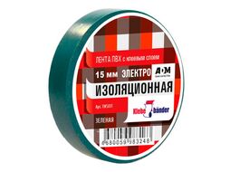 Изолента ПВХ 15 мм*20 м, 130 мкм, зеленый Klebebander TIK503T