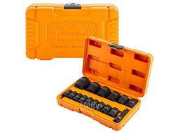 Набор головок ударных коротких 16пр.1/2''(6-гр.) (10, 12-17, 19, 21, 22, 24, 27, 30, 32мм(36мм-12гр)+удлинитель 75мм), в кейсе MEGATOOLS MT-4177-5MPB