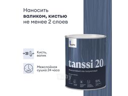 Лак для пола и лестниц износостойкий полуматовый TALATU TANSSI 20 0,9л