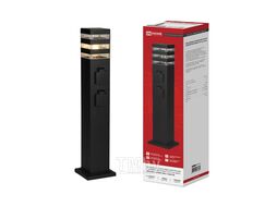 Светильник уличный напольный ТБУ POLO-SP600-2WO-1xA60-BL 600мм, 2 розетки с з/к, черный IP54 INhome 4690612061825