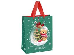 Пакет подарочный НОВОГОДНИЙ 33х42х12см "Christmas bear", выборочный лак, матовая ламинация Meshu MS_66240