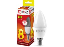 Лампа светодиодная LED-СВЕЧА-VC 8Вт 230В Е14 3000К 760Лм INhome 4690612020426