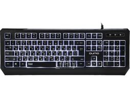 Клавиатура office BASE K59, проводная, 104 клавиши, подсветка белого цвета, плетеный кабель, golden USB QUMO Q30721