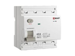 Выключатель дифференциального тока ВДТ ВД-100N 4P 63А 100мА AC эл-мех 6кА PROXIMA EKF E1046M63100