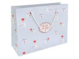 Пакет бумажный подарочный 36*26*12 см "Love" голубой Be Smart N5724