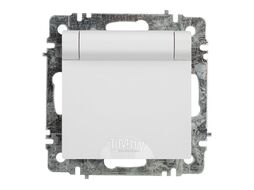 Розетка Accent 6-203-01 2P+E Schuko с крышкой, 16А-250В, IP20, СУ, AL/CU, белый Intro Б0063709