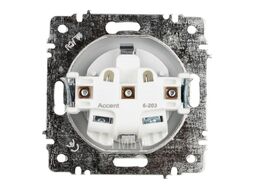 Розетка Accent 6-203-01 2P+E Schuko с крышкой, 16А-250В, IP20, СУ, AL/CU, белый Intro Б0063709