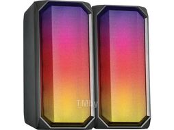 Активная RGB управляемая акустика 2.0 + Bluetooth, Charisma (ВТ 0054), 15ВТ, объемное звучание, отключаемая многорежимная RGB подсветка, USB+Jack 3,5мм QUMO Q33041