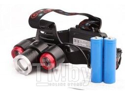 Фонарь налоб акк 3,7В, черн., 3LED, 5 Вт, фокус, 2 ак. 4 реж, USB, бокс са LED5334 Ultraflash 15031