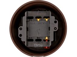 Выключатель поворотный проходной с ручкой (бантик) 10А коричневый «Виви» TDM SQ1820-1405