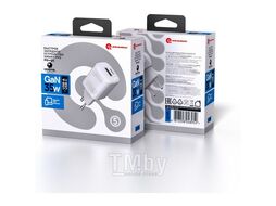 Сетевое зарядное устройство ATOMIC CRYSTAL G351 GAN 35W 2-порта USB (A+C), белый 10.193