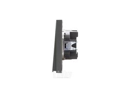 Выключатель STRONG 2 кл с подсветкой 10А с/у графит KRANZ KR-78-0714-6