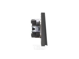 Выключатель STRONG 2 кл с подсветкой 10А с/у графит KRANZ KR-78-0714-6