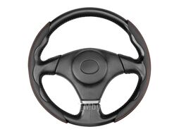 Накладки на руль экокожа Design Черные, красная стр. компл. 2шт. Skyway S01112001