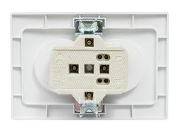 Розетка Plano 1-204-01 без заземления двойная 2х2P, 16А-250В, IP20, СУ, Plano, белый Intro Б0053904