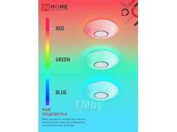 Светильник светодиодный COMFORT CRYSTAL-RGB 125Вт 230В 3000-6500K 10000Лм 500x115мм с пультом ДУ IN HOME 4690612058702