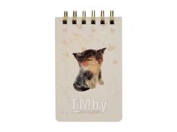Блокнот А6- 100л на гребне "CUTE JOURNAL.LOVE ME.МИЛЫЙ КОТЕНОК" в линейку Bruno Visconti 3-100-005/03