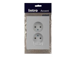 Розетка Accent 6-204-01 2х2P, 16А-250В, IP20, СУ, AL/CU, белый Intro Б0063447