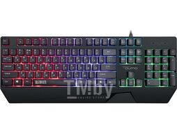 Игровая клавиатура Twins K68, с двумя накладками разного цвета, проводная, 104 клавиши, кнопка FN, встроенная радужная подсветка QUMO Q33351